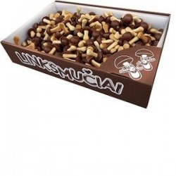 ГРИБЫ "Веселое" печенье (темный шоколад)(коробка), 1 кг