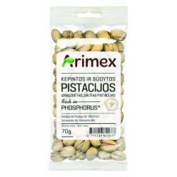 ARIMEX Premium kepintos ir sūdytos pistacijos , 70 g.
